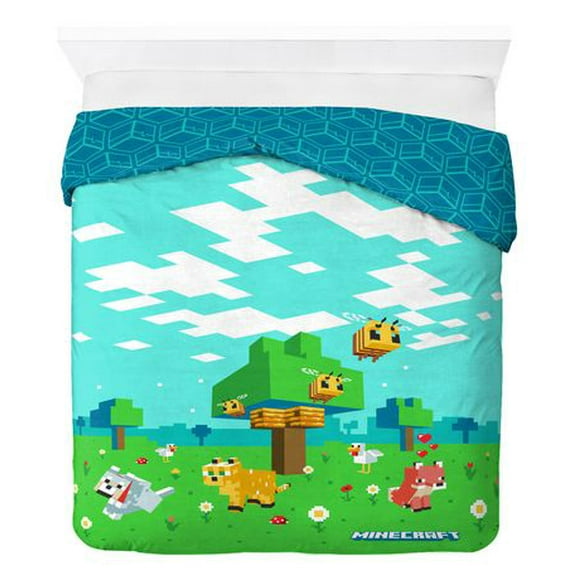 Minecraft Beautiful Day Twin/Full Reversible Comforter, 100% Polyester