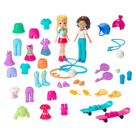 Polly Pocket Servin' Style Fashion Pack Super Sporty with Polly & Lila ...