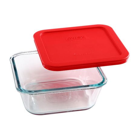 Pyrex ® Simply Store™ 4 tasse/950 ml carré rouge stockage de verre