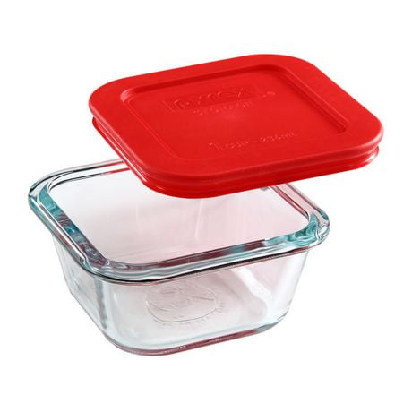 PYREX ® Simply Store™ 1Cup/236Ml Square Red | Walmart Canada