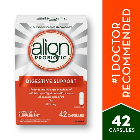 Probiotique Align, supplément probiotique quotidien pour la santé digestive 42 capsules végétariennes
