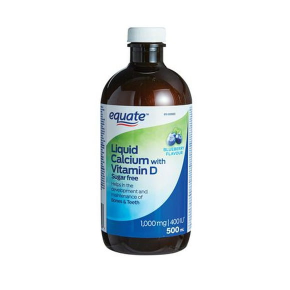 Equate Calcium liquide avec vitamine D à saveur de bleuet 1 000 mg/400 UI 500 ml