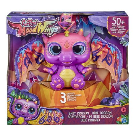 Furreal Peluche Interactive Bebe Dragon Moodwings De 50 Sons Et Reactions Des 4 Ans Walmart Canada