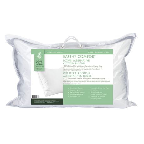 Earthy Comfort Down Alternative Cotton Pillow - King
