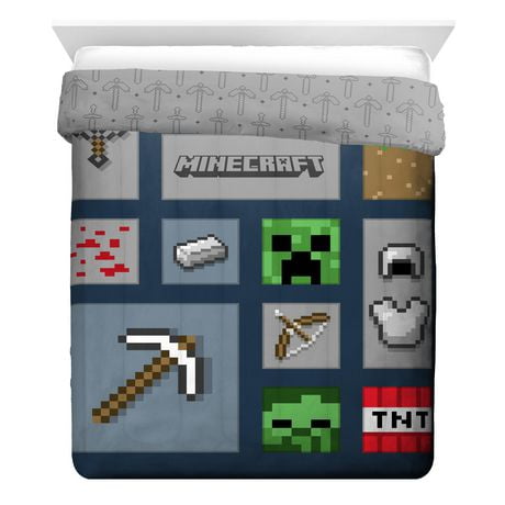 Minecraft 'Icon Adventure' Twin/Full Reversible Comforter, 100% Polyester, Twin/Full, Reversible