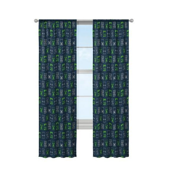 Minecraft 100% Polyester Room Darkening Window Panels, Set of 2, 2 Panels, 42" x 63"