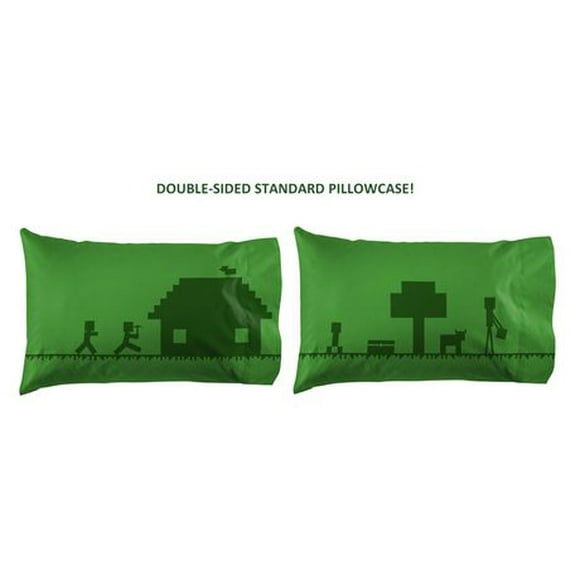 Minecraft Standard Pillowcase, 100% Polyester, Green, Standard Pillowcase