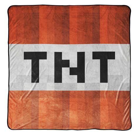 Minecraft TNT Fleece Throw, 100% Polyester, Red, 53" x 53"