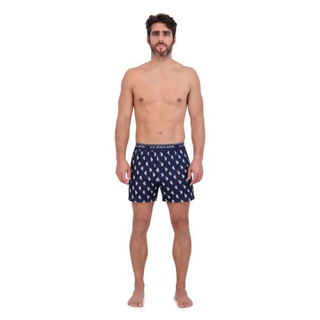 Men's Underwear Floral Printed Cotton Boxer Trunks with Inner