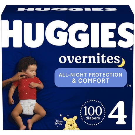 Huggies Overnites Nighttime Baby Diapers, Mega Colossal Pack, Sizes: 4-6 | 100-72 Count