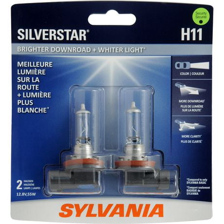 SYLVANIA H11 SilverStar Halogen Headlight, Pack of 2