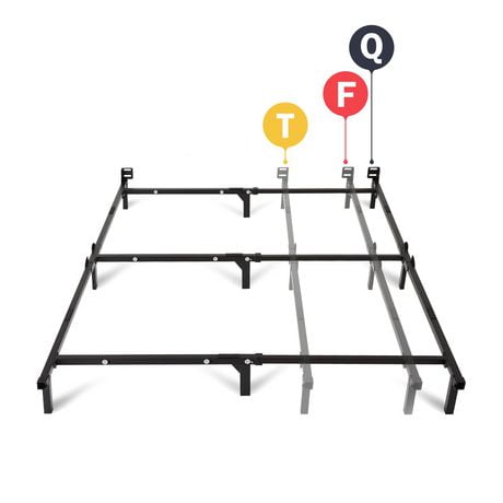 Mainstays 7" Adjustable Bed Frame, Black Steel, Adjustable - Twin, Full, Queen