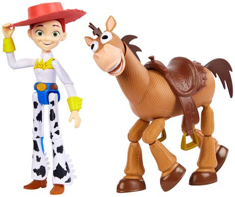 Jessie et Bourrasque des films «Toy Story» (Histoire de jouets) de  ​Disney/Pixar, coffret de 2 figurines de personnages à l'échelle fidèle aux  films, cadeau pour les enfants de 3 ans et plus 