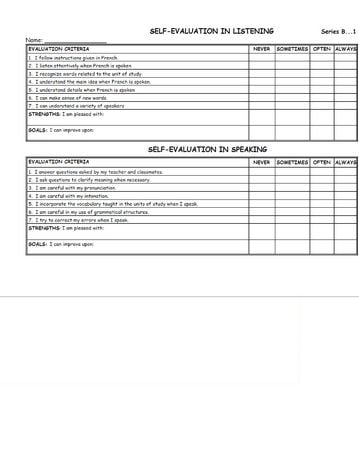 The Fsl Classroom L’Évaluation French Reproducible Teaching Activities ...