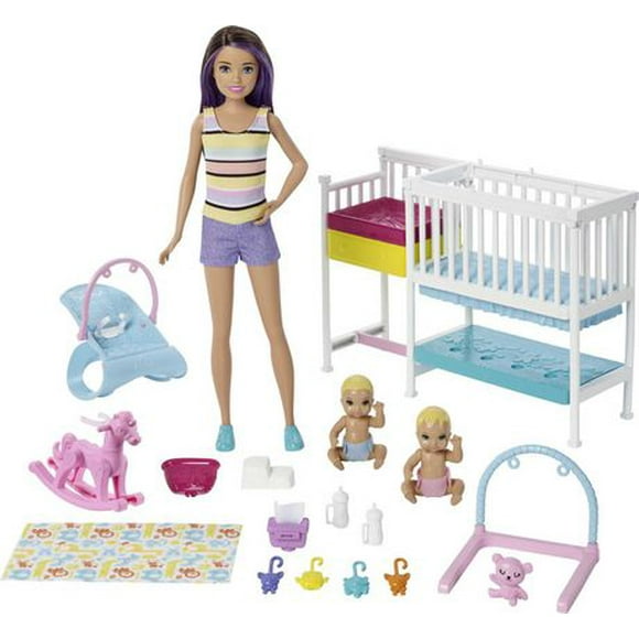 Barbie Babysitters Inc Skipper Poupees et coffret de jeu Chambre d’enfants Sieste et Soins