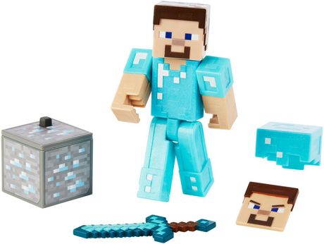 Minecraft Comic Maker Steve In Diamond Armor Action Figure