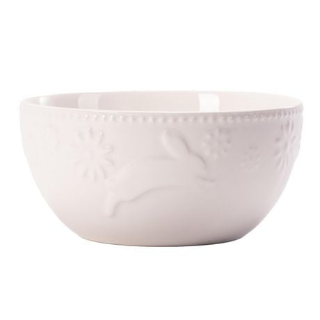 Way to Celebrate Embossed Ceramic Bowl, 5.98 inch x 5.98 inch x 7.7 inch, 1 piece, Colors may vary