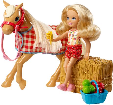 barbie chelsea doll & pony playset