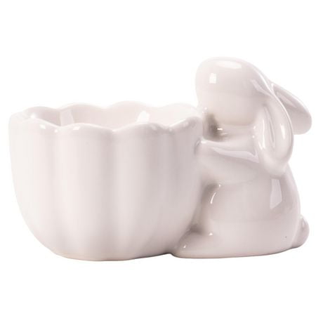 Way to Celebrate Figural Ceramic Egg Cup, 3.66 inch x 2.32 inch x 2.28 inch, 1 piece, Colors may vary