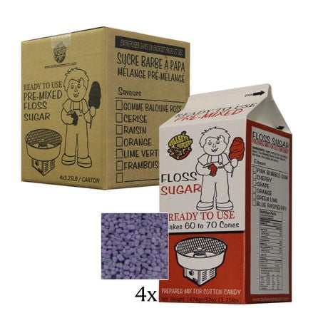 UPC 072000000045 product image for Bullseye Popcorn Box Of 4 X 3.25 Lbs Grape Cotton Candy Floss Sugar Purple | upcitemdb.com