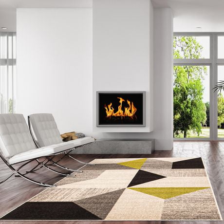 ECARPET Geometric Area Rug, Indoor Carpet for Living Room Bedroom Harlow Collection