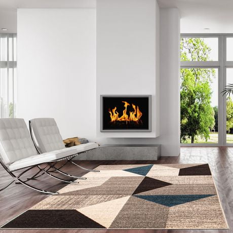 ECARPET Geometric Area Rug, Indoor Carpet for Living Room Bedroom Harlow Collection