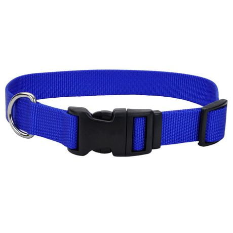 Pet Attire by Coastal Large 18-26" Blue Adjustable Buckle Dog Collar, Large Adjustable Collar