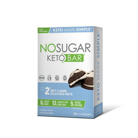 No Sugar Keto Bar Cookies & Cream, 4ct (4 x 40gr Bars) 160 grams