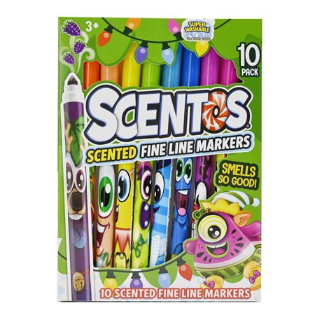 Scentos - Christmas Scented Stationary Set - 10CT Fineline Marker, 10CT Fineline Marker