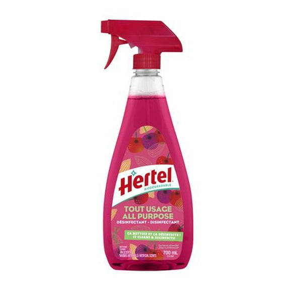 Nettoyant tout-usage à vaporiser désinfectant Hertel au parfum de cerise et amande 700 ml