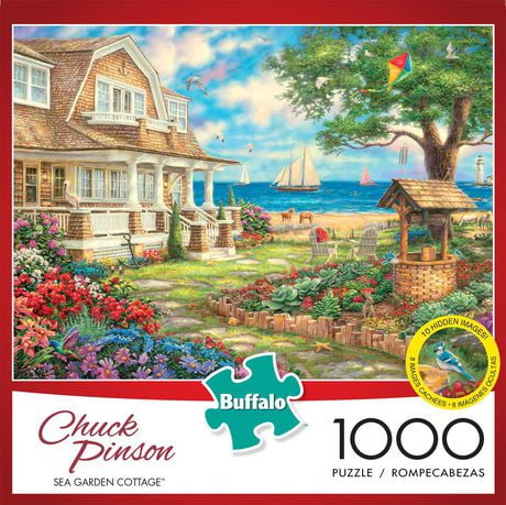 Buffalo Games - Chuck Pinson - Sea Garden Cottage - 1000 Piece Jigsaw ...