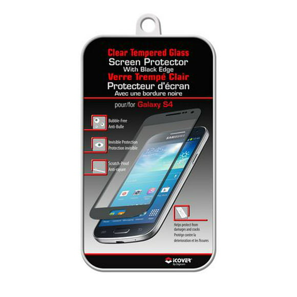 Black Edge Tempered Glass Screen Protector - Samsung S4