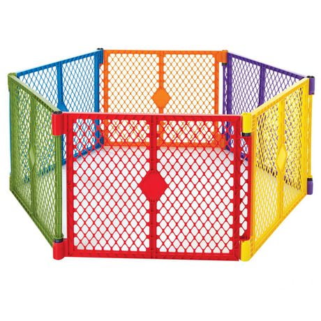 North States 6-Panel Easy To Use Plastic Superyard Colorplay Baby or Pet Playard