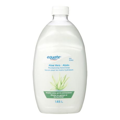 Equate Moisturizing Hand Soap-Aloe-1.65L Refill, Washes away germs and bacteria.