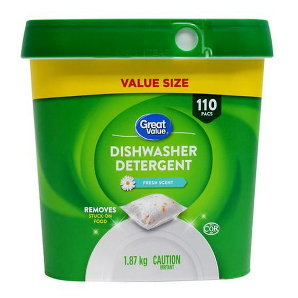 Great Value Automatic Dishwasher Detergent Pacs, 110 Pacs