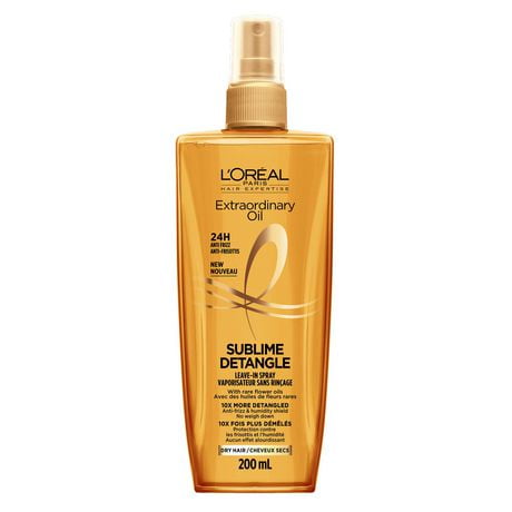 L'Oréal Paris Extraordinary Oil Sublime Detangle, Vaporisateur Sans Rinçage, Pour Cheveux Secs, Protection Contre Frisottis, 200ml -