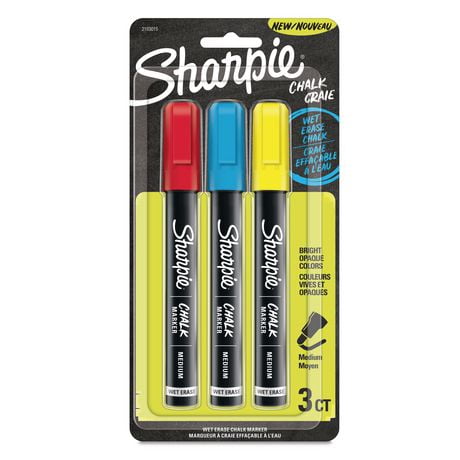 Sharpie Primary Medium Point Wet Erase Chalk Markers, Sharpie