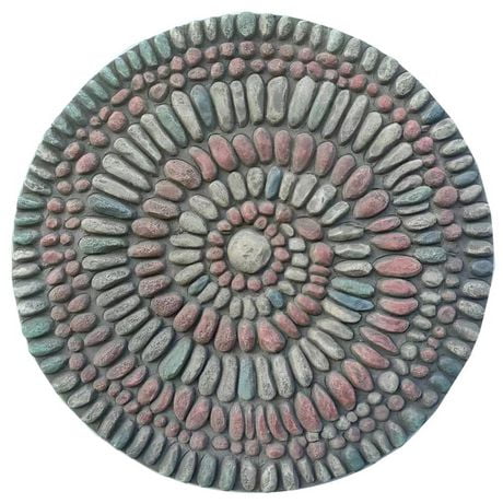 Angelo Décor Mosaic Pebble Stepping Stone, 10-inch Diameter