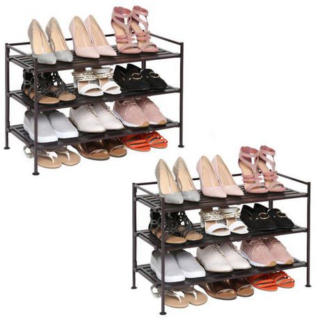 Seville Classics 3 Tier Resin-Wood Shoe Rack 2PK | Walmart Canada