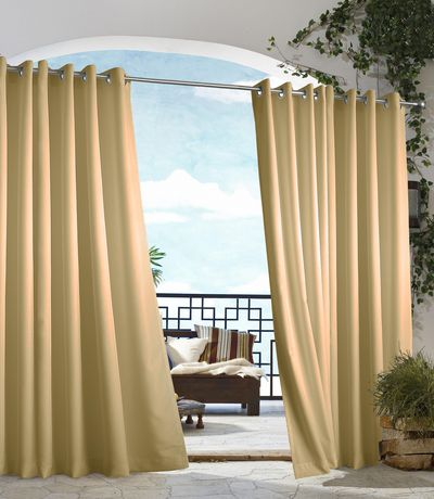 Outdoor Light Filtering Grommet Curtain, Indoor Outdoor Décor Gazebo 2pk Curtains