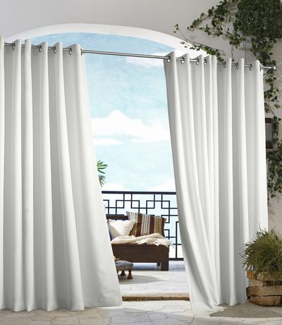 Outdoor Light Filtering Grommet Curtain, Indoor Outdoor Décor Gazebo 2pk Curtains