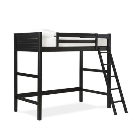 Your Zone Kiarah Twin Loft Bed with Ladder, Black