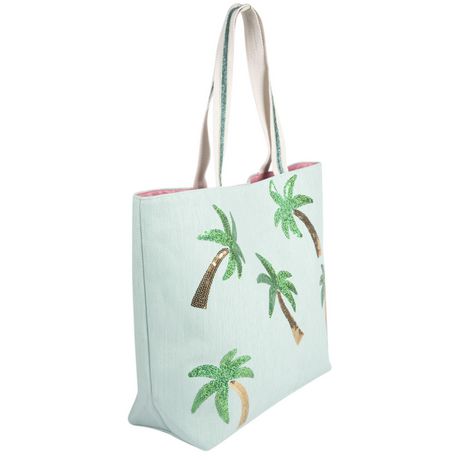 sequin beach tote