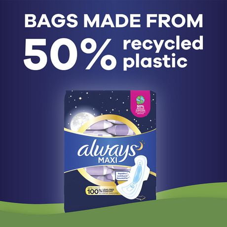 pads always overnight maxi walmart absorbency unscented wings