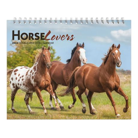 BrownTrout Amoureux des chevaux 2024 Chevalet Double Vue pour Bureau 19x18.7 CM, 9781975471132