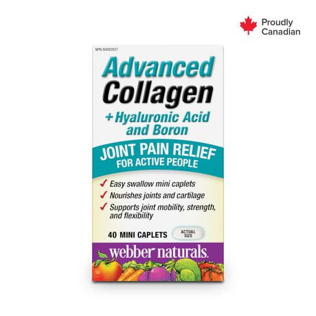 Webber Naturals® Advanced Collagen + Hyaluronic Acid and Boron, 40 Mini Caplets
