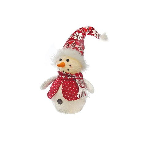 Christmas Led Red Toque Snowman Sitter