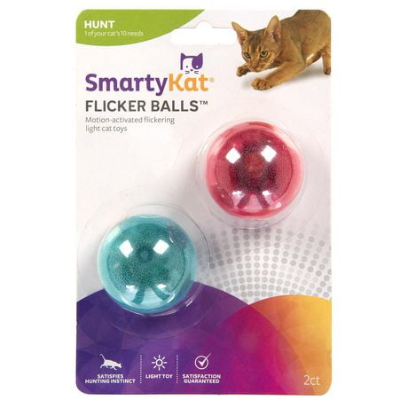Balles scintillantes SmartyKat Jouets boule lumineuse pour chat, lot de 2