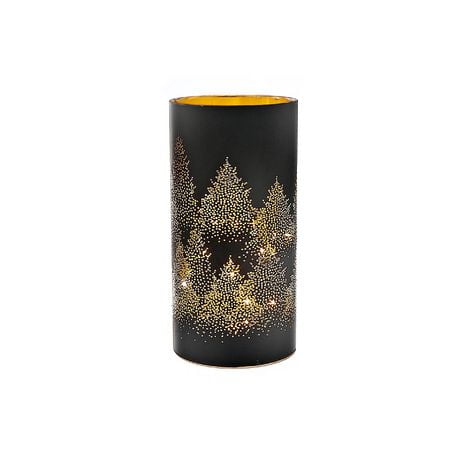 Christmas Led Black Glass Stand Forest 8"