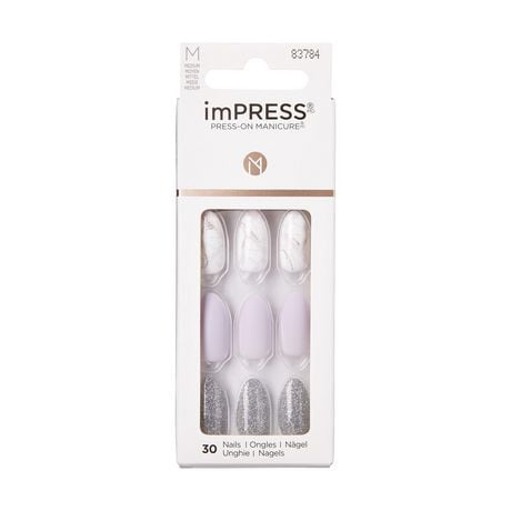 KISS ImPRESS Press-On - 30 faux ongles, moyens Ongles à coller.